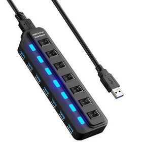 High-Speed USB 3.0 Hub with 4 Ports & Individual Switches